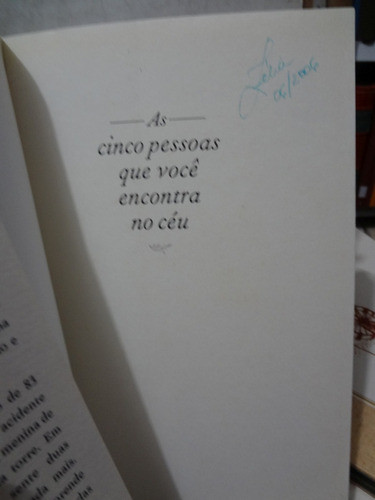 Livro As Cinco Pessoas Que Você Encontra No Céu Mitch Albom 1