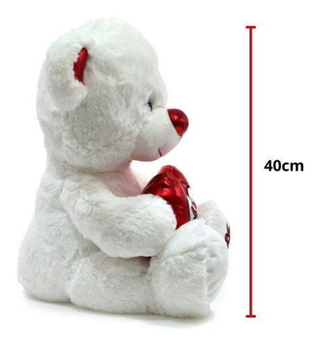 Oso De Peluche Con Corazón Te Amo Metalizado 40cm 5417 1