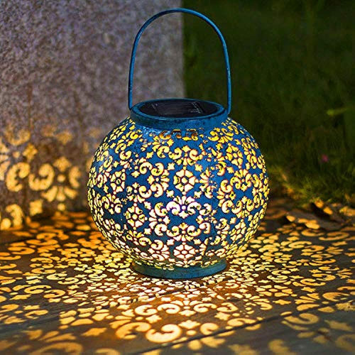 Solar Grande Linterna Que Cuelga Jardín Luces Al Aire Libre 0