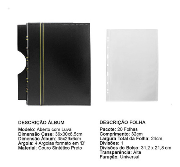 Álbum De Luxo Preto 20 Folhas Para 20 Cédulas 3bzn G 1
