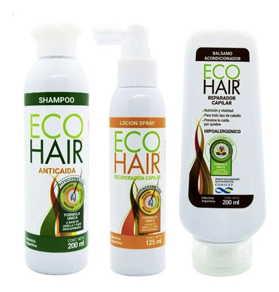 Eco Hair Anticaida Combo Locion + Shampoo + Acondicionador 0 Eco Hair Anticaida Combo Locion + Shampoo + Acondicionador 0