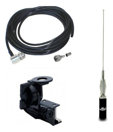 Kit  Antena Móvel 5db Vhf Ars 5/8 Suporte Calha Mv35eam 0