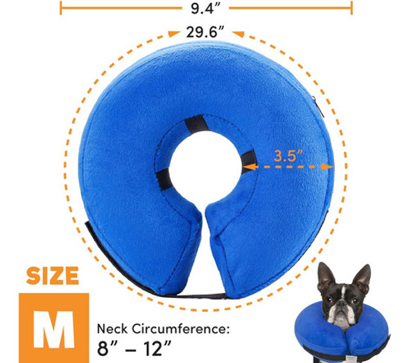 Bencmate Coleira Inflável Protetora Para Pets Azul (m) 1