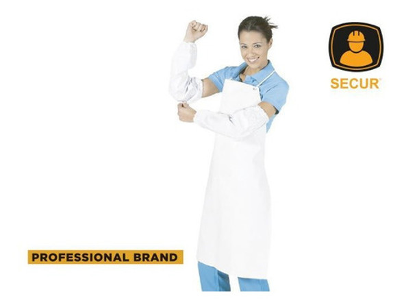 Delantal De Pvc Blanco 90 X 120cm X 0.60mm De Espesor Secur 0