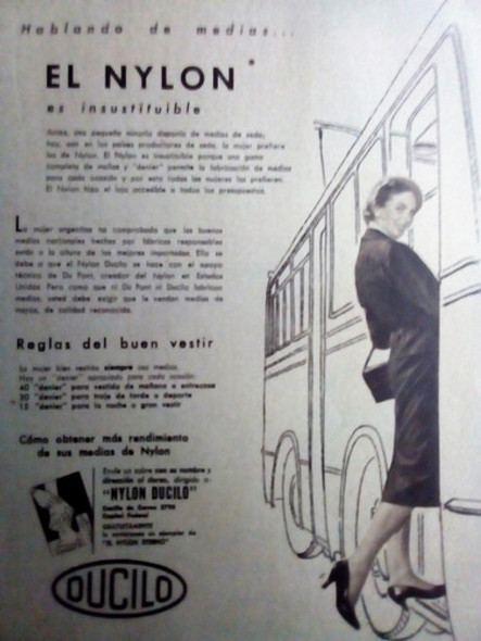 Lote 2 Publicidad Clipping Medias Mujer Ducilo - Años '50s 1
