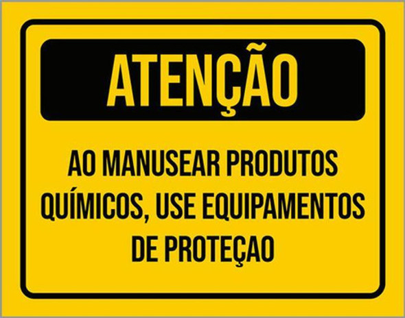 Kit 10 Placa Manusear Produtos Químicos Use Proteção 36x46 0
