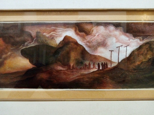 Cuadro Firmado Nelson Romero - Paisaje Del Golgota 1
