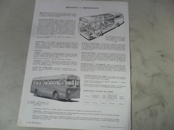 Folleto Aclo  Antiguo Catalogo Colectivo Micro  No Manual 1