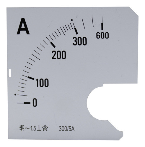 Escala Para Amperímetro Analógico 0 A 300a 72x72mm 0