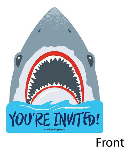 Big Dot Of Happiness Shark Zone - Invitaciones De Relleno Co 1