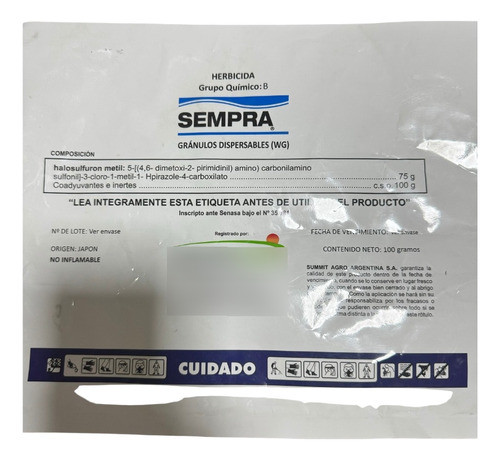 Sempra Summitagro Halosulfuron Metil 75% Cebollin Cesped 5 G 0