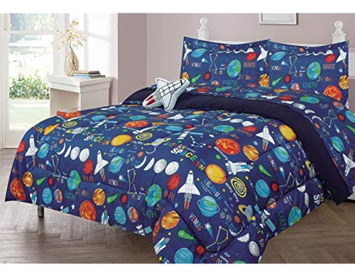 4pc Full Size Kids Boys Teens Comforter Set W / 2 Shams & De 0