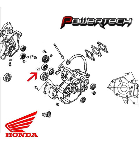 Rodamiento De Caja Trasmision Honda Cr 125 Crf 250x 17x35x10 - Powertech Motos 1