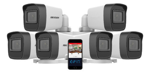 Kit X6 Camaras De Seguridad Bullet Hikvision 1080p Exterior 0
