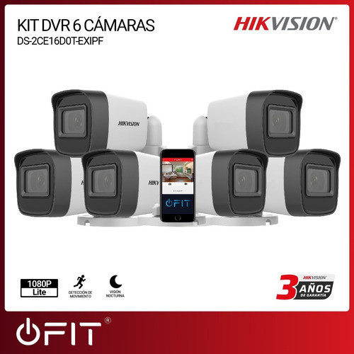 Kit X6 Camaras De Seguridad Bullet Hikvision 1080p Exterior 1