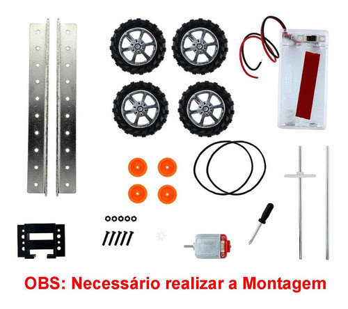 Kit Montar Chassi Carrinho Metálico P/ Robótica Educacional 1