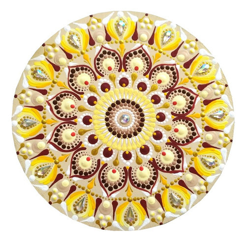 Mandala Confiança 15cm Mdf Quadro Mandala Pontilhismo 0