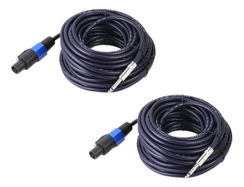 Pack 2 Cables Bafle Speakon Plug 20 Mts 2x1mm Profesional 0