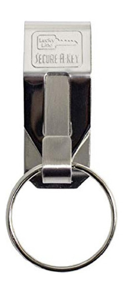 Llavero Clip Para Cinturones Metal Acero Inoxidable Plateado 0