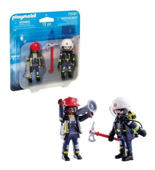 Playmobil Duo Pack  Bomberos Con Equipo Original 0