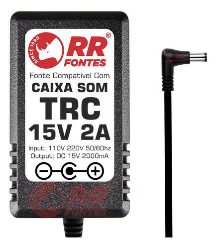 Fonte Carregador 15v Para Caixa Amplificada Trc-328 Trc-329 1