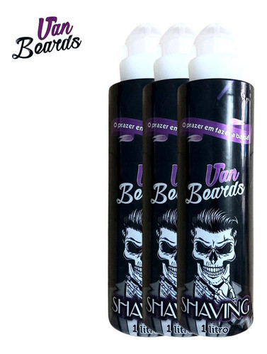 Caixa 3 Shaving Gel Van Beards 1kg Profissional Barbearia 0