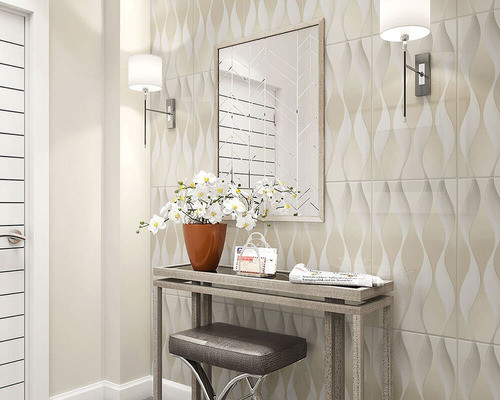 Ceramica 3d De Pared Beige Brillante Cem Revestimiento 1