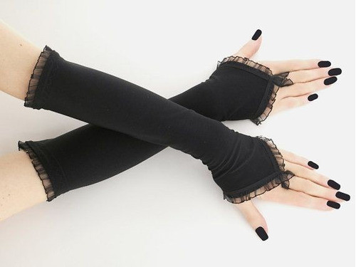 Guantes Mitones Goth Rock Gótico Te007 0