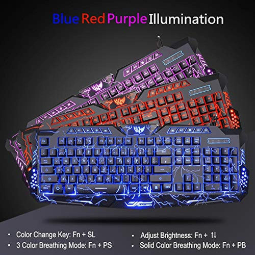 Teclado Retroiluminado Bluefinger Y El Mouse Combo A 1