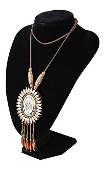 Wuligirl Terciopelo Negro 3dimensional Busto Del Collar Exhi 0