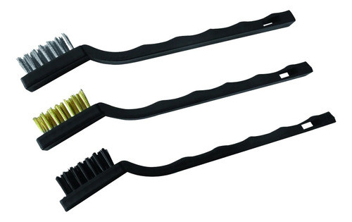 Juego De 3 Cepillos Mini Bronce Acero Nylon 0
