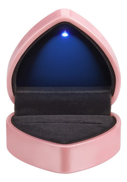 Joyero, Estuche Con Forma De Corazon Con Luz Led - Rosa 1