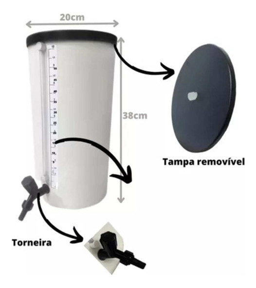Barrilete Em Pvc Capacidade 10 Litros Rc Labor 1