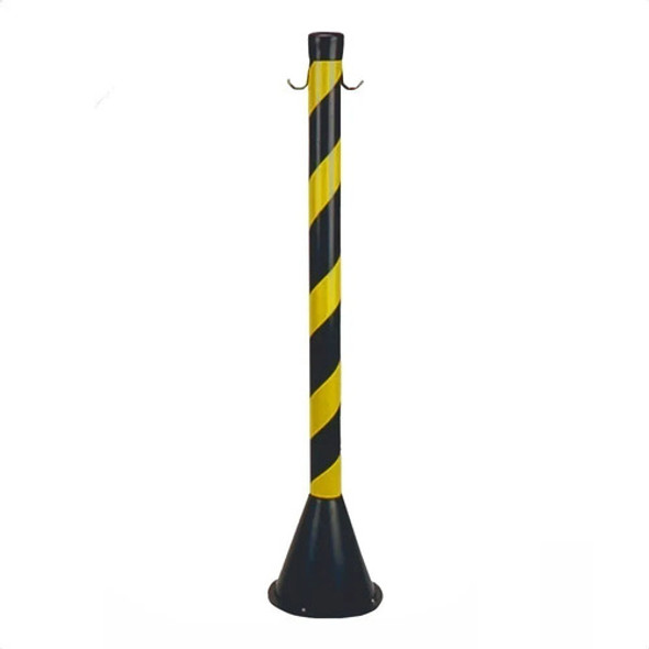 Kit 4 Pedestal Plástico Zebrado Preto/amarelo 95cm Plastcor 1