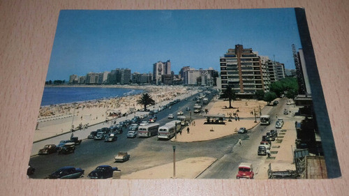 Antigua Postal Uruguay Montevideo Playa Pocitos Autos Colect 0