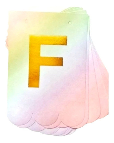 Banderin Feliz Cumple Iridiscente Multicolor Pasteles Deco 1