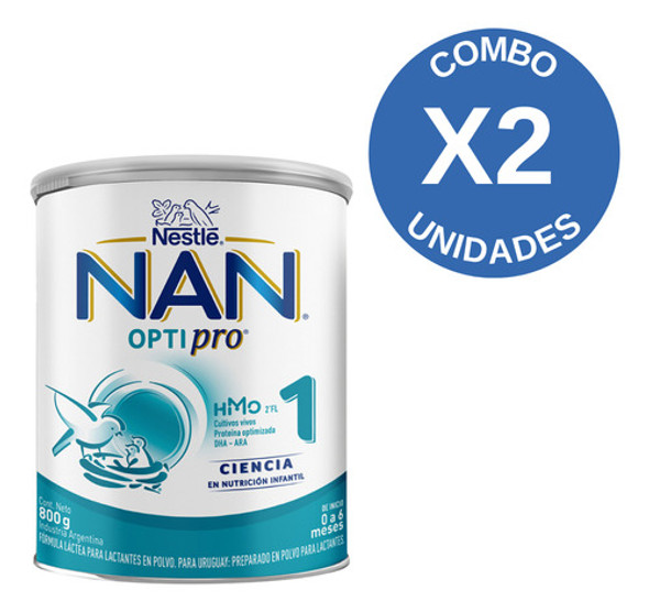Combo X2 Leche De Fórmula En Polvo Nan Optipro 1 800gr 1 Combo X2 Leche De Fórmula En Polvo Nan Optipro 1 800gr 1