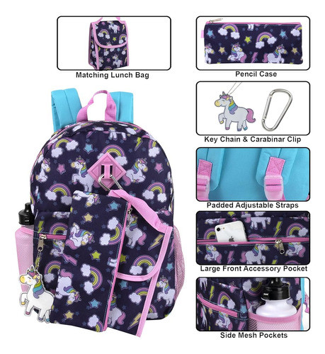 Mochila 6 En 1 De Trail Maker Girl Con Bolsa De Almuerzo, Es 1