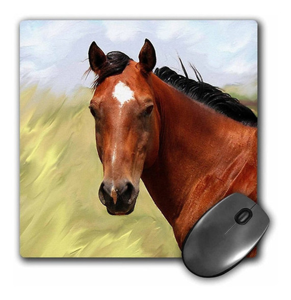 3drose Llc 8 x 8 x 0.25 inches Mouse Pad, Pintura Caballo 0