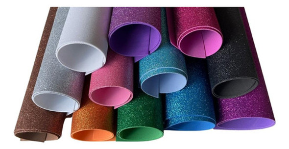 Eva Com Glitter 40x48 - 10 Folhas Azul 1