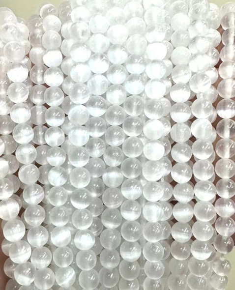 Fio De Selenita Pedra Legitima 6mm 63 Contas Tendencia Top 1