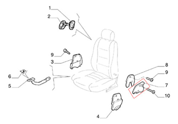 Palanca De Butaca Derecha Fiat Palio 1998 Al 2000 0 Palanca De Butaca Derecha Fiat Palio 1998 Al 2000 0