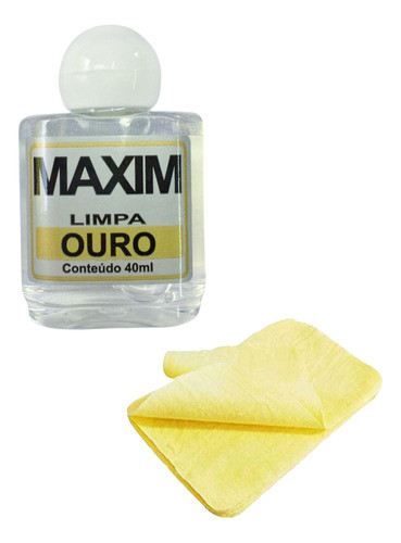 Kit 1 Limpa Jóias Ouro Puro 18k Maxim 40ml +1 Flanela 0
