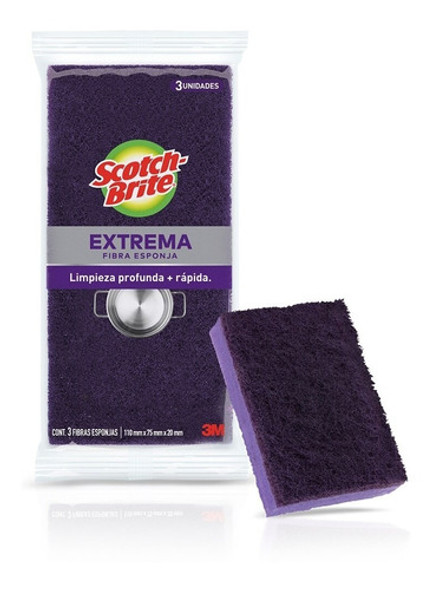 Fibra Esponja 3m Scotch-brite Extrema X 3u. Por 12 Packs 0