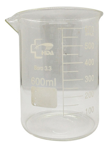 Vaso Vidrio Precipitado  Hda  Boro 3.3 600ml Importado 0