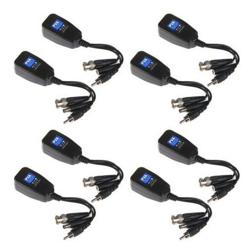 4 Pares Trenzado Pvd Video Balun Corriente Datos De Vídeo Cc 0