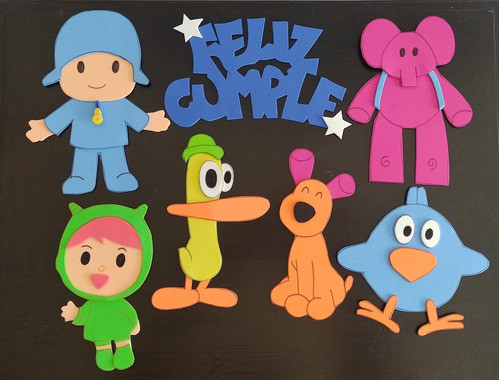 Figuras De Pocoyo Y Sus Amigos En Goma Eva 0
