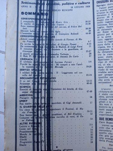 Revista Gente N.25 - 18 Junio 1958 - Marina Mussolini 1