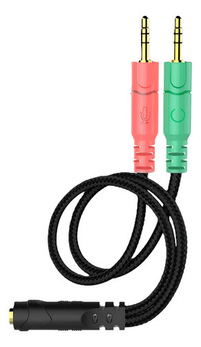 Adaptador Auricular Y Micrófono Para Ps4 A 2 Entradas Pc 0