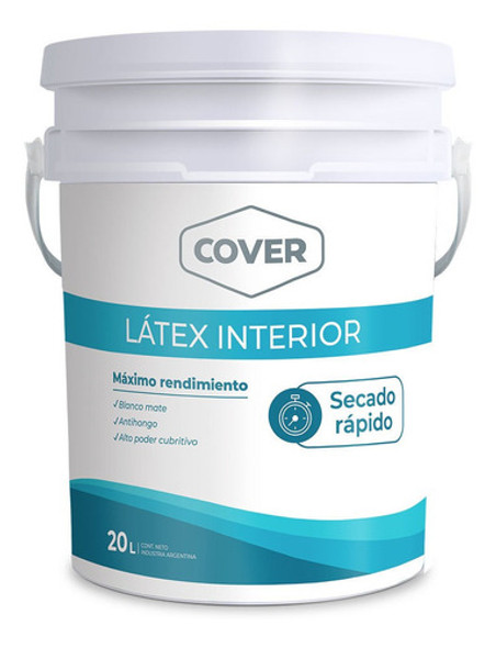 Pintura Latex Interior 20lts Cubritivo Antihongo Mate- Cover 0